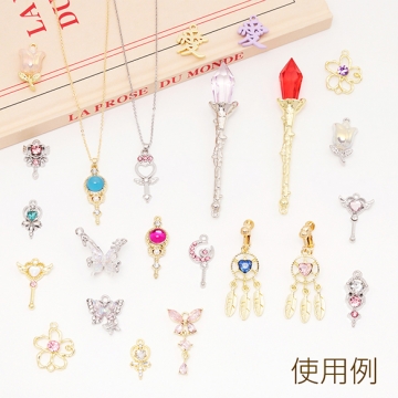 メタルチャーム チューリップ 花 電気メッキ加工 キラキラ グリッター フラワーチャーム 約12×26mm（1ヶ）