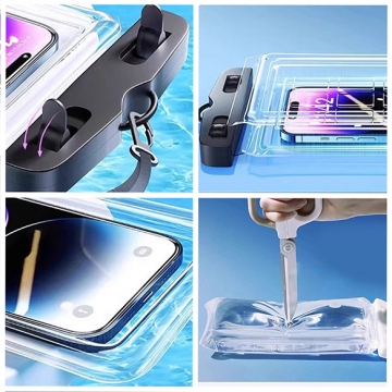 スマホ防水ケース ストラップ付き ハンズフリー 防水ポーチ 全機種対応 海 プール 防水パック 防水カバークリアケース（1個）