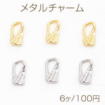 メタルチャーム ユニークな金属チャーム ペンダントチャーム ミニメタルパーツ 約5×11mm（6ヶ）