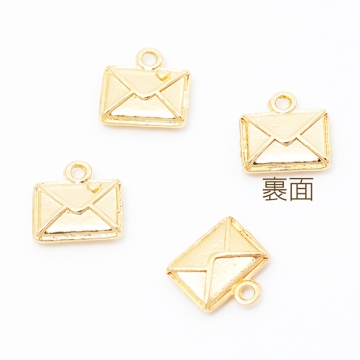 メタルチャーム レター 封筒 手紙 メッセージ メタルパーツ 約11×11mm（6ヶ）
