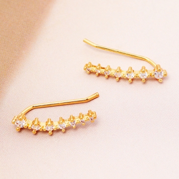 デザインフックピアス ジルコニアフックピアス キラキララインストーン付き 耳飾り おしゃれ 約4×20mm（1ペア）