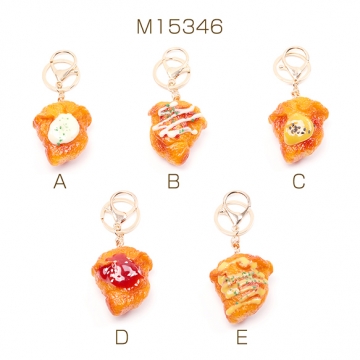 食品サンプルキーホルダー からあげ 鶏の唐揚げ ミニチュアフード  二重カン カニカン付き 約4.5×11.5cm（1ヶ）