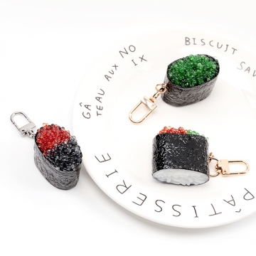 食品サンプルキーホルダー  軍艦寿司 ジャパンニーズフード ミニチュアフード ゴールド回転カン付き 約2.5×8cm（1ヶ）