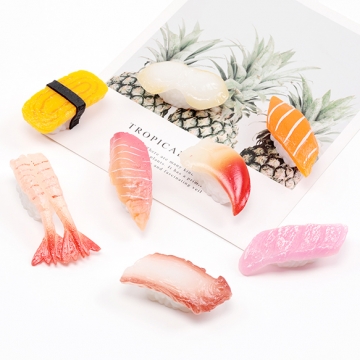 食品サンプルマグネット 冷蔵庫にくっつく おすし 握り寿司 ミニチュアフード 磁石 約3.3×5.3cm（1ヶ）