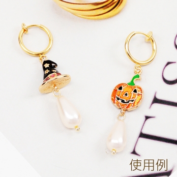 エポチャーム ハロウィン カボチャ 魔女の帽子 オバケ ハロウィンチャーム 約12×20mm（4ヶ）