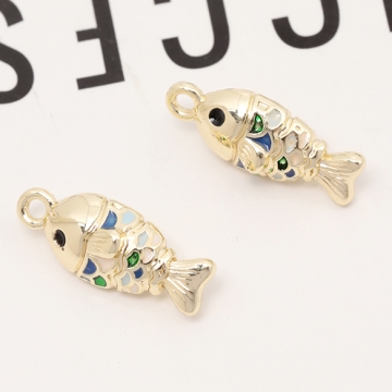 エポチャーム さかな 魚 立体 マリンチャーム メタルチャーム 約7×16mm（2ヶ）