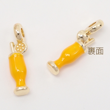 エポチャーム ジュース オレンジ サイダー ドリンク 立体 夏 ミニチュア メタルチャーム 約5×19mm（2ヶ）
