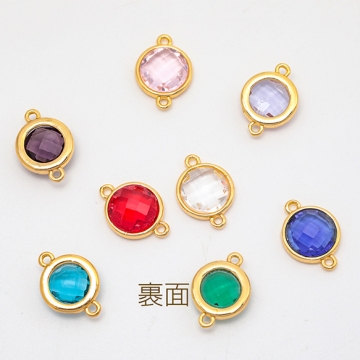 コネクターチャーム サークル ガラスチャーム 連結パーツ 接続金具 メタルチャーム 約10×14mm（2ヶ）