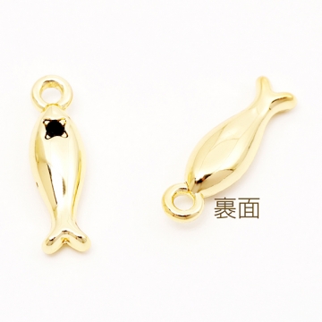 メタルチャーム さかな 魚 立体 海 夏 マリンチャーム 約4×15mm（4ヶ）