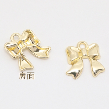 リボンチャーム リボン 蝶々結び 清楚 かわいい メタルチャーム 約16×17mm（4ヶ）