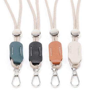 スマホストラップ ハンドストラップ 手首用 シック ワンポイントレザー カードホルダー キーホルダー 長さ約27cm（1本）