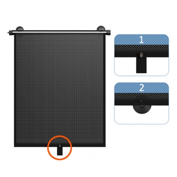 サンシェード 吸盤で固定 日除け 熱中症防止 停泊中のプライベート保護にも ブラック 約45×50cm（1ヶ）