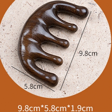 かっさ 木製 マッサージ コーム 顔まわり 首まわり 頭皮マッサージ 五本指（1ヶ）