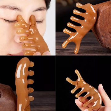 かっさ マッサージ コーム 顔まわり 首まわり 頭皮マッサージ 全2種（1ヶ）