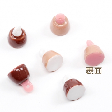 樹脂チャーム チョコレートケーキ スイーツ カフェ 食品サンプル 立体 1穴 ミニチュアチャーム 約10×13mm（4ヶ）