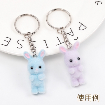 アニマルフロッキーチャーム うさぎ ウサギ 兎 ラビット アニマル 動物 樹脂チャーム 約20×39mm（2ヶ）