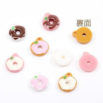 樹脂チャーム ドーナツ スイーツ カフェ 食品サンプル エポ ミニチュアチャーム 約12×14mm（4ヶ）
