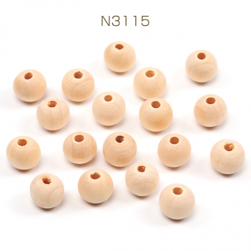 ウッドビーズ 木製 ナチュラル 丸玉 ラウンド 約10mm（30ヶ）