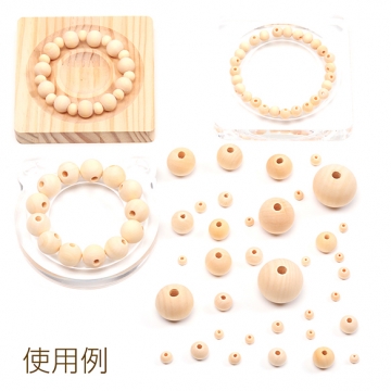 ウッドビーズ 木製 ナチュラル 丸玉 ラウンド 約14mm（30ヶ）