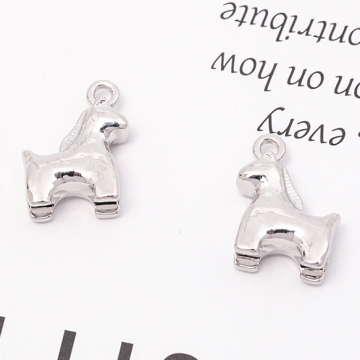 馬チャーム ウマ ポニー 立体 生き物 メタルチャーム 約12×16mm（4ヶ）