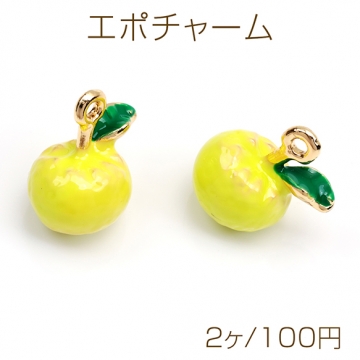 エポチャーム みかん オレンジ フルーツ 食品サンプル ミニチュアチャーム メタルチャーム 約11×16mm（2ヶ）