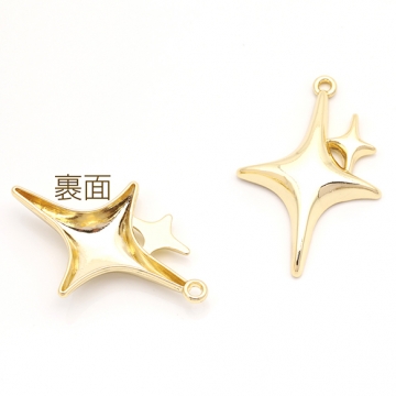 星チャーム スター シンプル 宇宙チャーム メタルチャーム 約22×33mm（4ヶ）