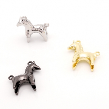 馬チャーム ウマ ポニー 太陽の模様付き 動物 アニマル 生き物 立体 メタルチャーム 約21×22mm（2ヶ）