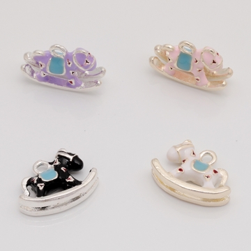 エポチャーム ウマ うま 木馬 動物 アニマル メタルチャーム 約11×15mm（4ヶ）