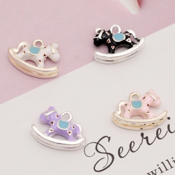 エポチャーム ウマ うま 木馬 動物 アニマル メタルチャーム 約11×15mm（4ヶ）