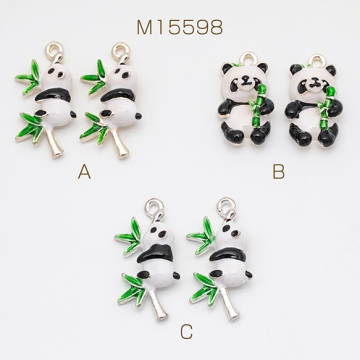 エポチャーム ぱんだ パンダ 笹 動物 アニマル 半面 メタルチャーム 全2種（4ヶ）