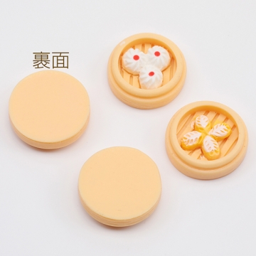 樹脂貼付けパーツ 小籠包 餃子 ミニチュア 食品サンプル カボション デコパーツ 貼り付けパーツ 約25mm（10ヶ）