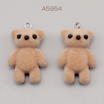 アニマルフロッキーチャーム くま クマ テディベア 熊 動物 アニマル 樹脂チャーム 約22×36mm（1ヶ）