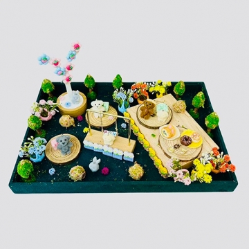 ミニチュア 椅子 イス ソファ チェア 装飾 小物 ドールハウス 樹脂パーツ 約20×22mm（4ヶ）