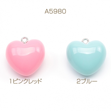 ハートチャーム 樹脂製 ぷっくり 推し活 パステルカラー ストラップ キーホルダー バッグチャーム 約25×27mm（2ヶ）