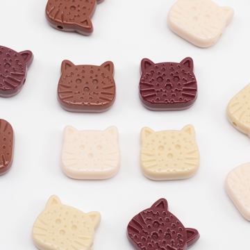 アニマル貼付けパーツ フラット猫顔 ねこ ネコ キャット 動物 アニマルデコパーツ ねこの装飾パーツ 約16×17mm（4ヶ）