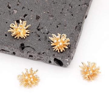 メタルチャーム 花火モチーフ 花火チャーム はなび ピアスイヤリング制作にお薦め カン付き 約13×15mm (2ヶ)