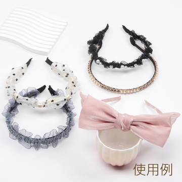 カチューシャ金具 鉄製 シンプル ゴールド ロジウム ハンドメイド用 手芸 工作 金具 幅約0.5cm（5ヶ）