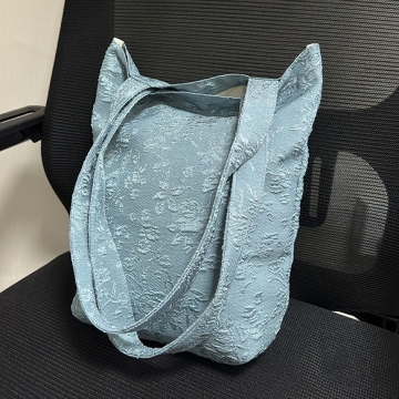 バケツトートバッグ 布 花柄プリント 内側ポケット付き ハンドバッグ サブバッグ お買物バッグ Size約10×26×30cm