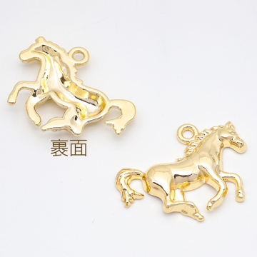 馬チャーム ウマ 競走馬 動物 アニマル 半面 メタルチャーム 約22×30mm（4ヶ）