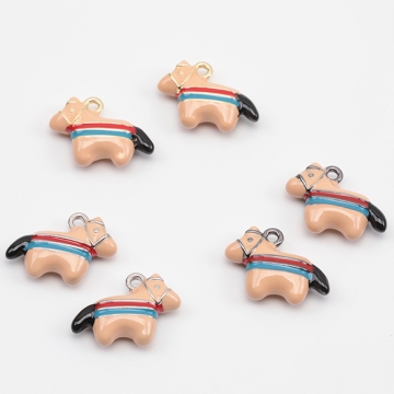 エポチャーム ウマ 馬 ポニー ボーダーライン 動物 アニマル 立体 メタルチャーム 約13×18mm（2ヶ）