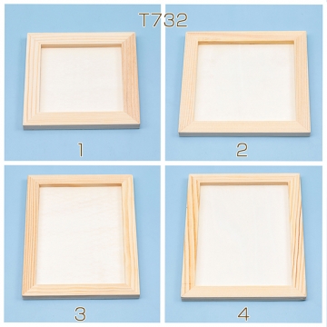 額縁 木製 無垢 浅めのフレーム DIYクラフト 粘土や絵画におすすめ 全4種（1ヶ）