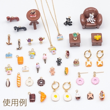 エポチャーム ダックスフント いぬ ドッグ アニマルチャーム 立体犬チャーム 犬パーツ 1カン 約11×18mm (2ヶ)