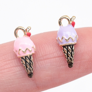 エポチャーム ソフトクリームモチーフ アイスクリームチャーム スイーツチャーム 1カン 約6×14mm (2ヶ)