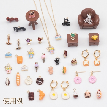 エポチャーム パンサンドイッチモチーフ パンチャーム スイーツチャーム ミニチュアフード 1カン 約6×13mm (2ヶ)