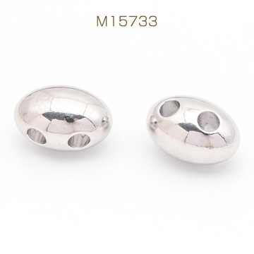 スペーサービーズ オーバル ビーンズ型 2穴 メタルビーズ 約12×18mm（2ヶ）