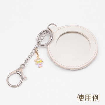 チャーム付きキーホルダー 可愛い カメラ 花かご エポチャーム付き カニカンキーホルダー 全6種（1ヶ）