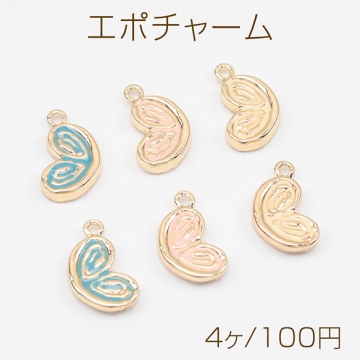 エポチャーム ハートチャーム 羽チャーム メタルチャーム 約9×16mm（4ヶ）