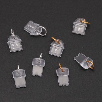 スマホ用充電口カバー 丸カン付き 端子口 ダストプラグ コネクタカバー キャップ 全4種（10ヶ）