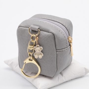 カニカン付きチャーム クマ くま テディベア 熊 ネックレス付き キーホルダーに付け足せる フロッキーチャーム（1ヶ）