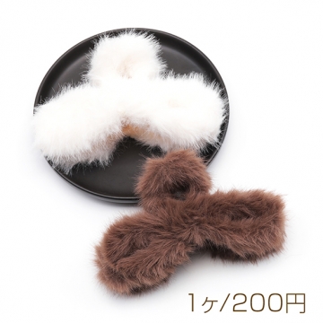 バンスクリップ ふわふわ リボン型 秋冬用 おしゃれ 可愛い 髪留め ヘアアレンジ ヘアアクセサリー 約6×13cm（1ヶ）